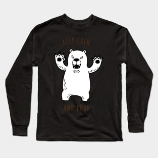 Keep Calm and Roar Bear Design Long Sleeve T-Shirt